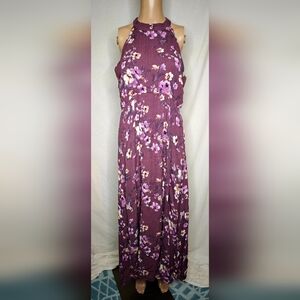 Magnolia halter-neck floral maxi dress